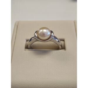 Honora Collection 925 Sterling Silver Cream Color Freshwater Pearl Ring Size 8